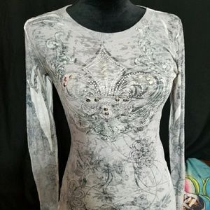 Ladies form fitting bling shirt